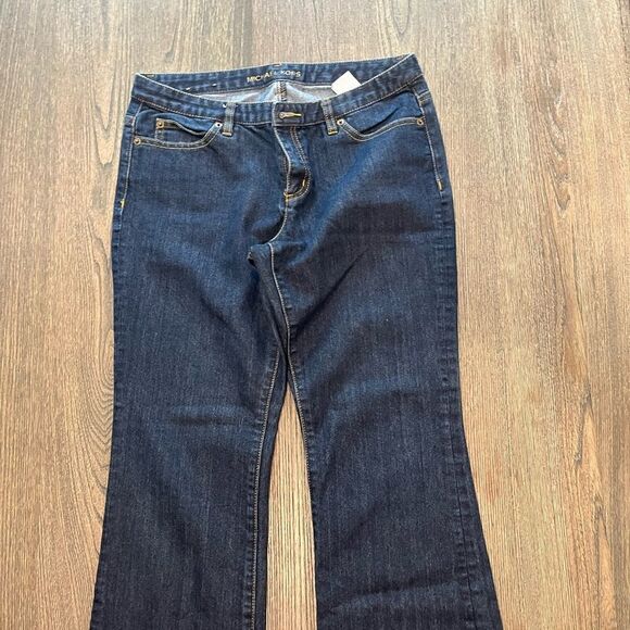 Michael Kors Dark Wash Denim Jeans Flare Leg Size 8 - Picture 3 of 12